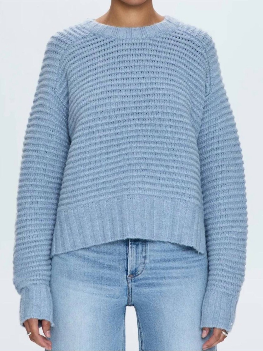 pistola Soft Sky Ribbed Crew Sweater